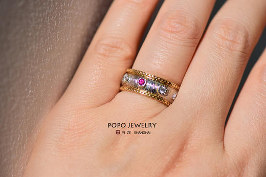 【周年特价场】PT900/18K铂金黄金红宝石戒指 商品图1