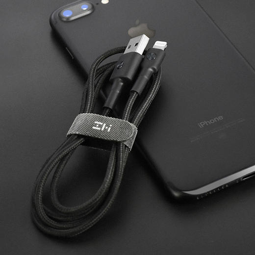 zmi lightning mfi认证苹果数据线编织线(黑色)100cm - 易庐智能生活