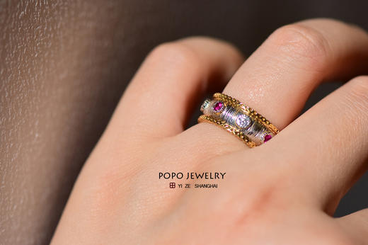 【周年特价场】PT900/18K铂金黄金红宝石戒指 商品图3