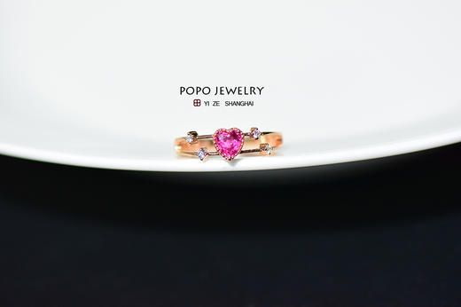 【周年特价场】18K玫瑰金心形红宝石戒指 商品图0