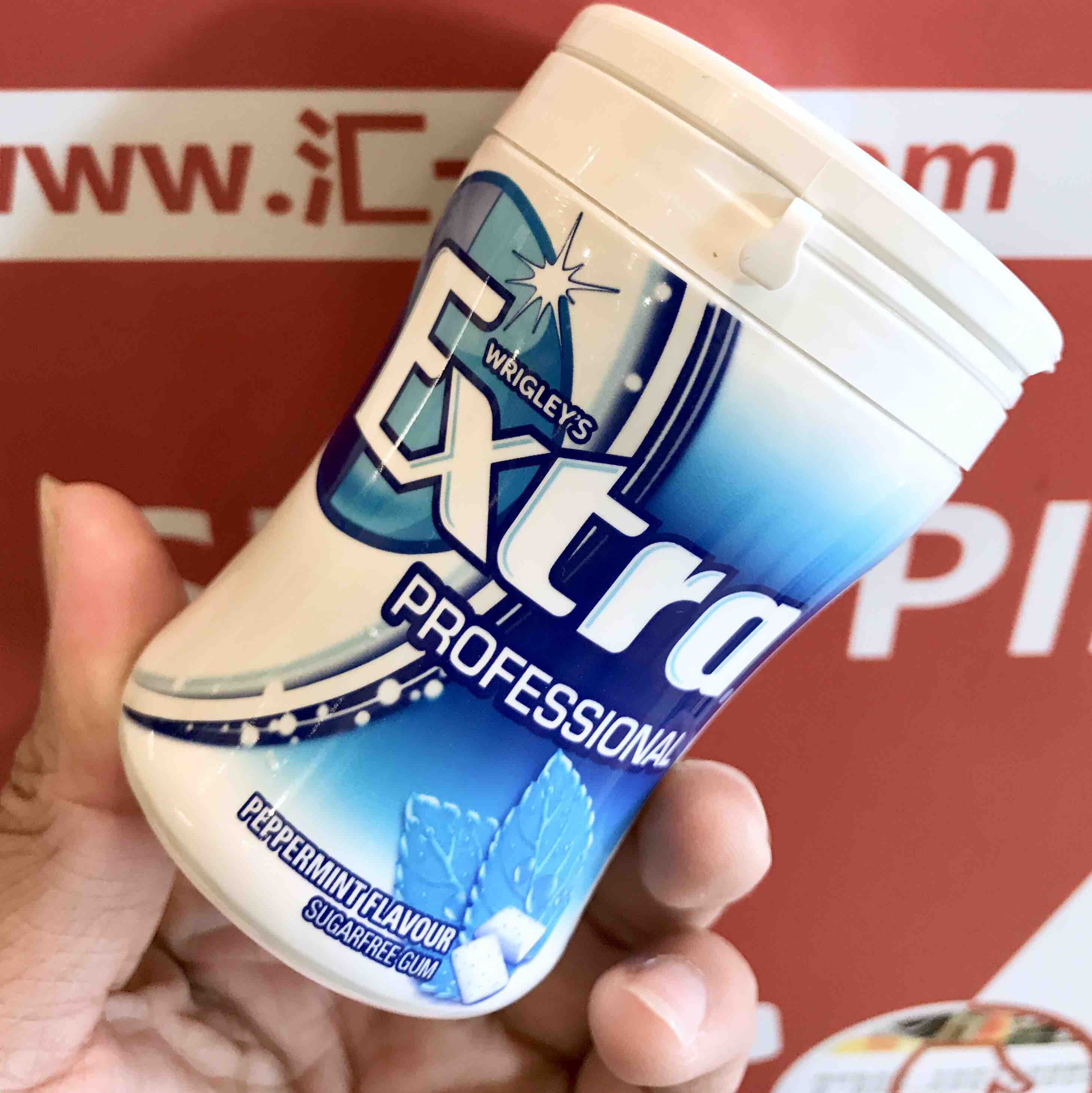 香港进口益达/extra无糖薄荷口香糖木糖醇香口胶 32粒/瓶