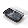 喇叭花打包盒一次性圆形塑料餐盒外卖碗黑色饭盒餐盒带盖50套 商品缩略图7