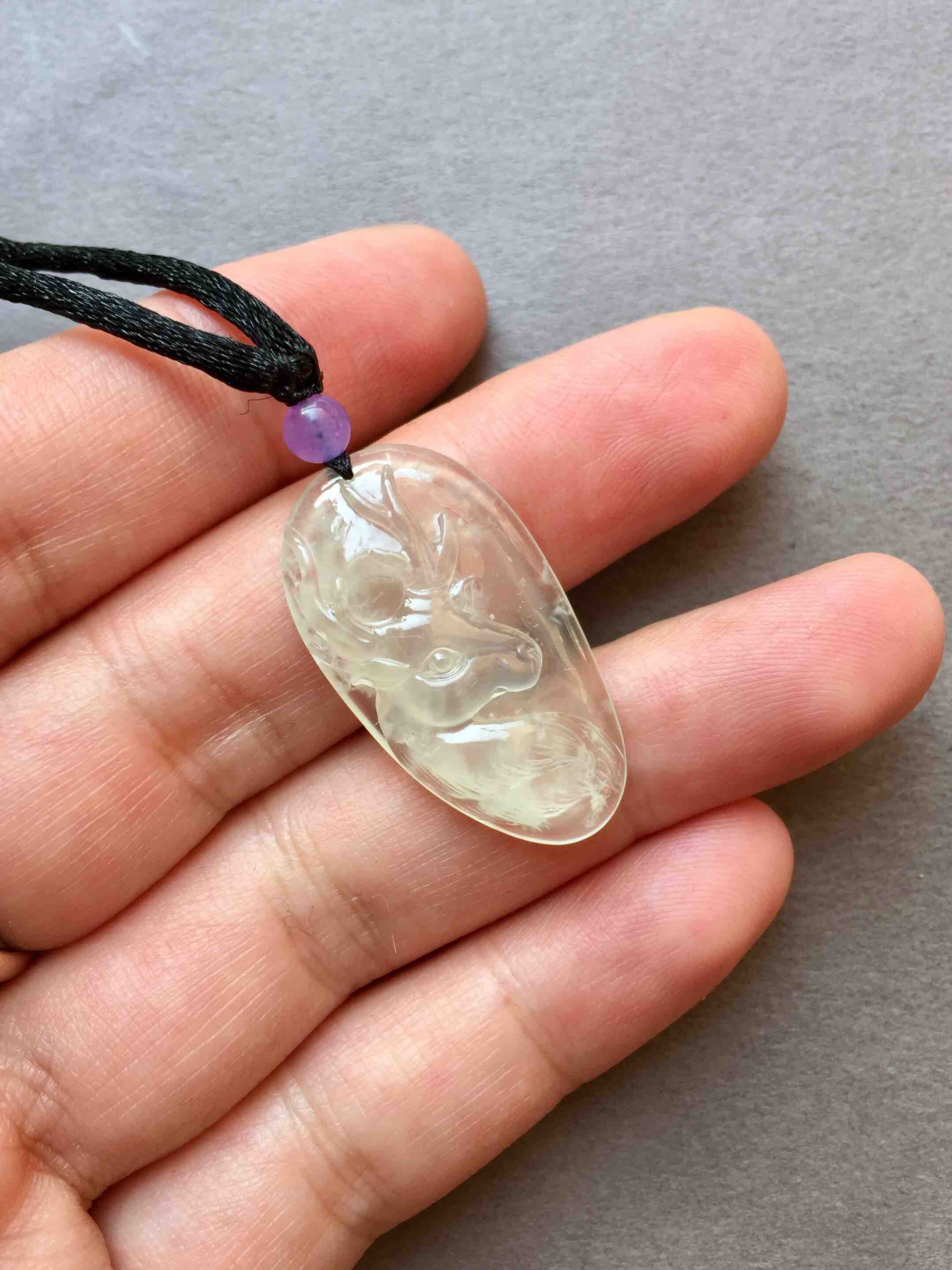 翡翠高冰种鹿牌