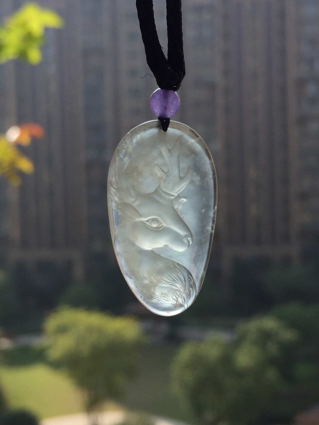 翡翠高冰种鹿牌