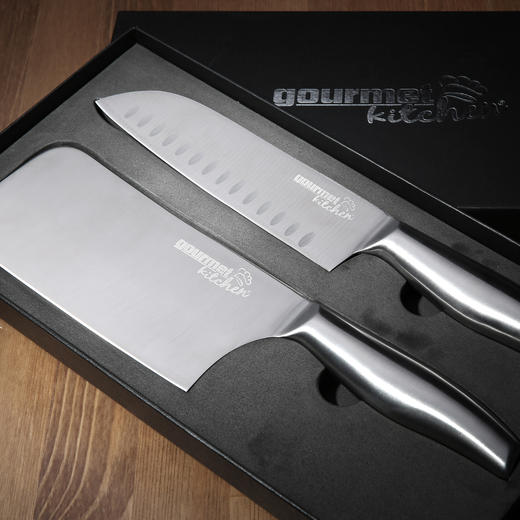 澳洲【Gourmet Kitchen】魔幻厨房专用刀 日式厨师刀+中式菜刀 2件套 商品图5