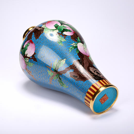 景泰蓝九桃梅瓶 国际景泰蓝大师李佩卿经典作品