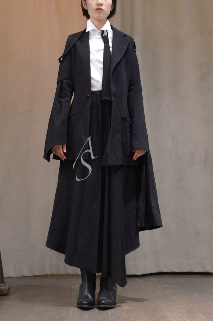 aganovich黑色披风裁片西装外套