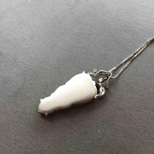 高冰种黄翡叶子18k白金镶嵌 商品图4