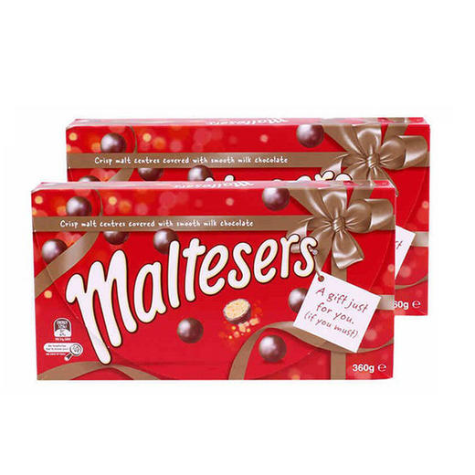 【圣诞礼物】超值两盒装！澳洲玛氏Maltesers麦提莎麦粒素 （360g/盒*2）麦丽素巧克力礼盒装 商品图0