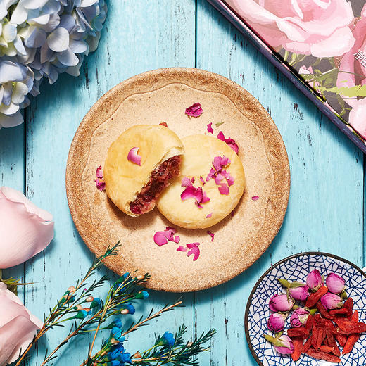 中国玫瑰谷 经典玫瑰鲜花饼 小甜点零食早餐  6枚/袋 玫瑰时光 商品图2