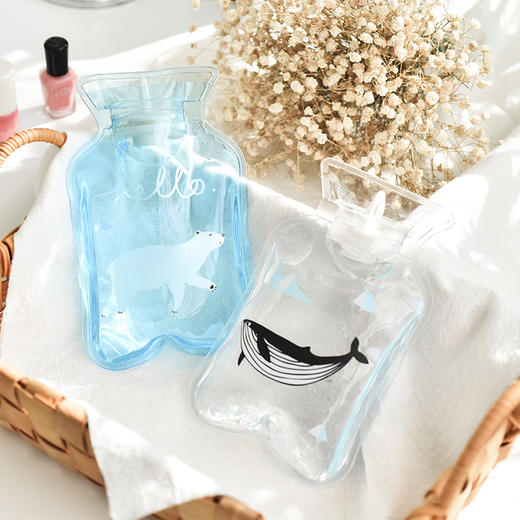 卡通pvc热水袋迷你注水充水暖水袋居家防爆便携透明小号暖手袋