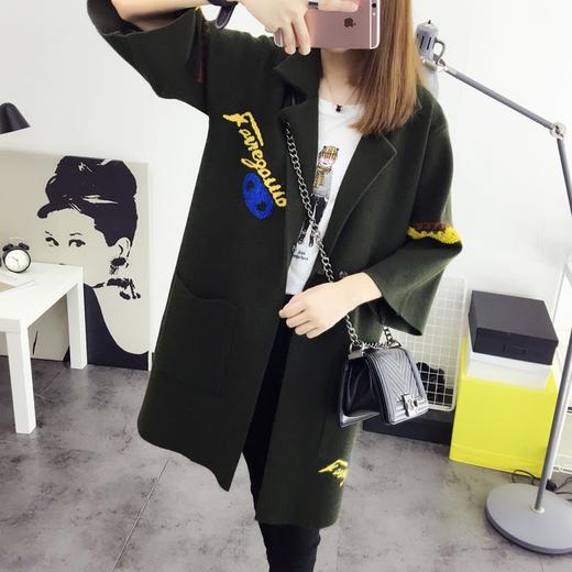 【服饰鞋包】毛衣春装女中长款宽松针织衫女开衫外套女春装新款女时尚风衣 商品图2