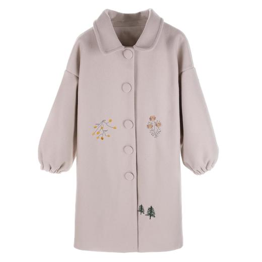 【服饰鞋包】秋冬新款大码女装风衣时尚修身中长款刺绣呢子大衣潮 商品图4