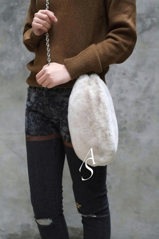 Undercover 兔毛链条包 红色/驼色 秀款 商品图2