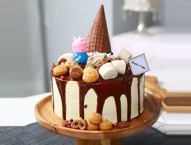 《小猪佩奇·乔治款》卡通巧克力淋面蛋糕