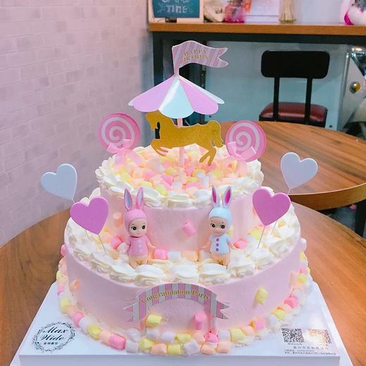 sonnyangel纯动物奶油新鲜水果夹心粉色少女心系双层蛋糕小孩生日白天