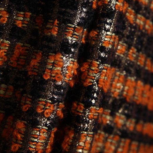 乔万尼冬季毛呢外套简约时尚经典格纹中长款羊毛呢子大衣E144A857 商品图4