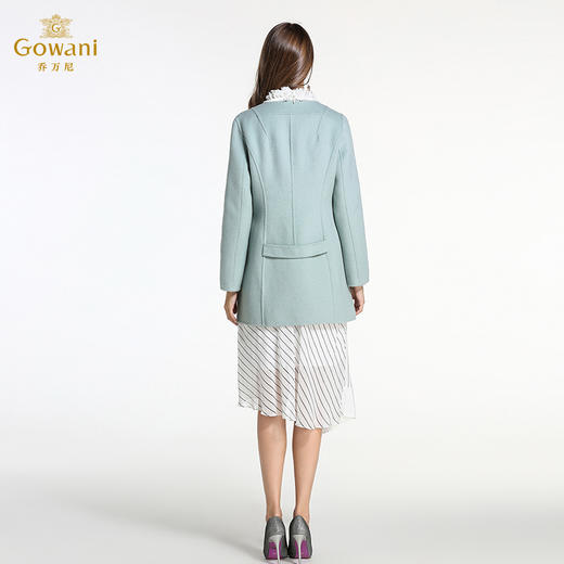 乔万尼冬季羊毛呢子大衣女时尚气质双面呢修身中长款毛呢外套E144A845 商品图2