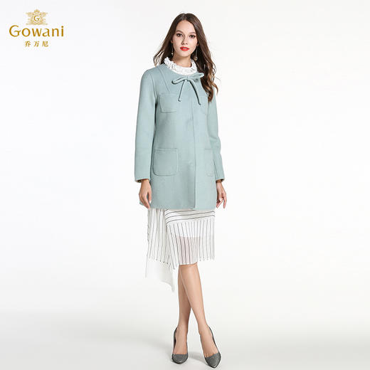 乔万尼冬季羊毛呢子大衣女时尚气质双面呢修身中长款毛呢外套E144A845 商品图1