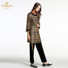 乔万尼冬季毛呢外套简约时尚经典格纹中长款羊毛呢子大衣E144A857 商品缩略图2