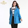 乔万尼冬季呢子大衣女修身中长款羊毛拼接保暖长袖双面呢子外套E144A902 商品缩略图2