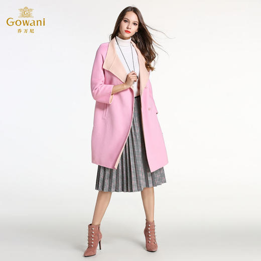 乔万尼大码双面呢子羊毛呢外套中长款E144A833 商品图1