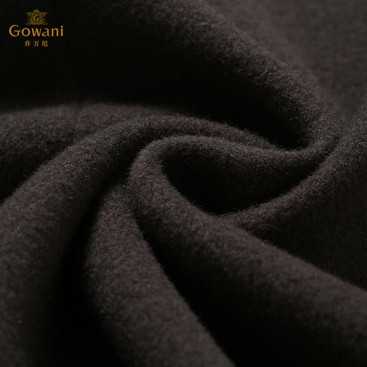 乔万尼冬季毛呢外套女时尚撞色修身中长款单排扣羊毛呢子大衣E144A863 商品图4