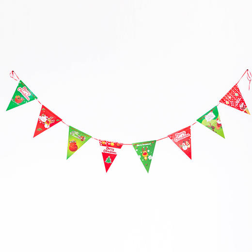 圣诞挂旗拉旗彩色吊旗店铺商场挂件吊饰教室装饰场景布置道具用品