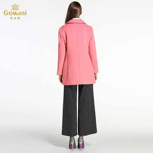 乔万尼冬羊毛呢子大衣简约时尚保暖修身中长款毛呢外套无毛领E144A876 商品图3