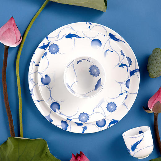 哲品 流莲忘返系列餐具骨瓷盘碟水杯餐具套装西式创意个性家用 商品图0