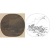 宋画山水小品白描底稿-李东-《雪江卖鱼图》-多种白描尺寸可选-GS04 商品缩略图0