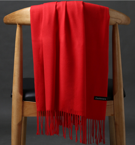 2017欧美围巾女秋冬新款纯色羊绒披肩