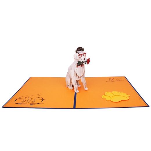 AIT Studio原创手工立体贺卡 3D表白卡 狗狗和玫瑰 两款可选 商品图4