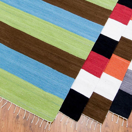 芬兰【VM Carpet】全棉条纹田园风流苏地毯 商品图2