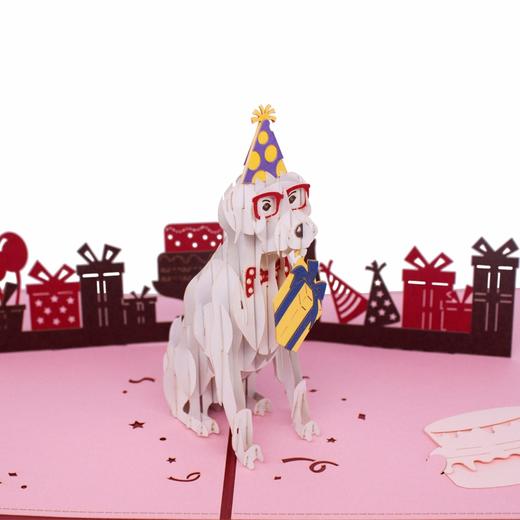AIT Studio原创手工立体贺卡 3D表白卡 狗狗和生日礼物 两款可选 商品图2