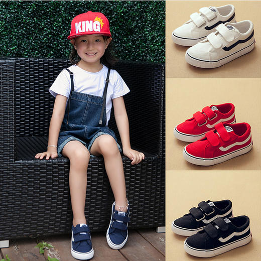 【儿童帆布鞋】.低帮魔术贴帆布鞋 商品图1