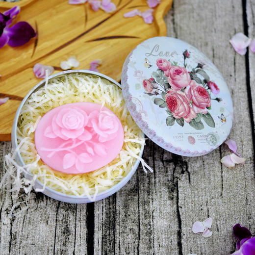 盒装 精油花卉浮雕手工皂