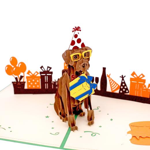 AIT Studio原创手工立体贺卡 3D表白卡 狗狗和生日礼物 两款可选 商品图3