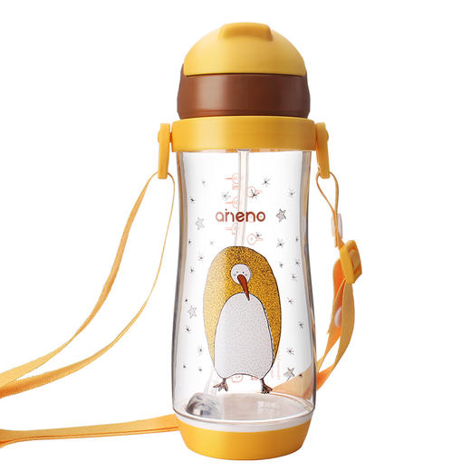 恩尼诺儿童吸管水杯宝宝学饮杯婴儿防摔背带防呛水壶