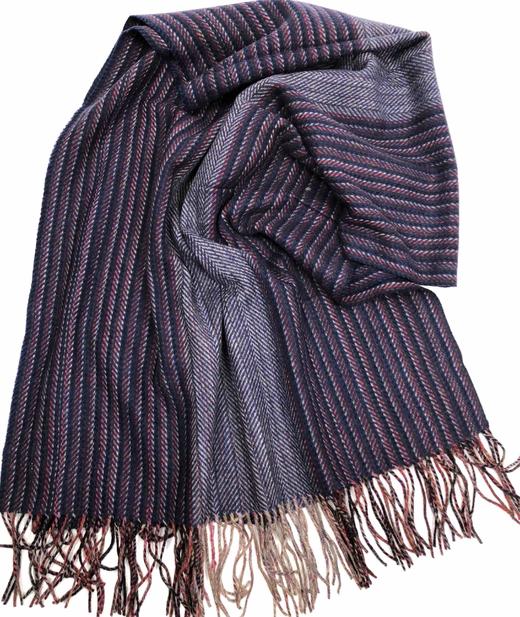 法国设计羊毛条纹披肩w3258