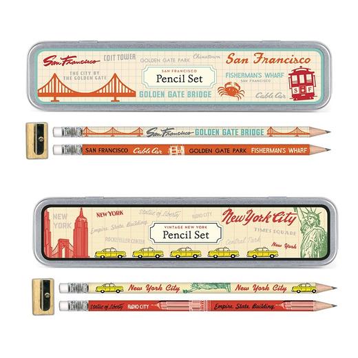 【特惠】Cavallini 复古铅笔盒套装 附HB铅笔10支 + 削铅笔刀1个 商品图0