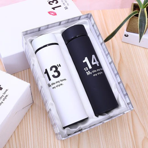 【保温杯】新款不锈钢保温杯1314情侣创意礼品水杯定制 商品图0