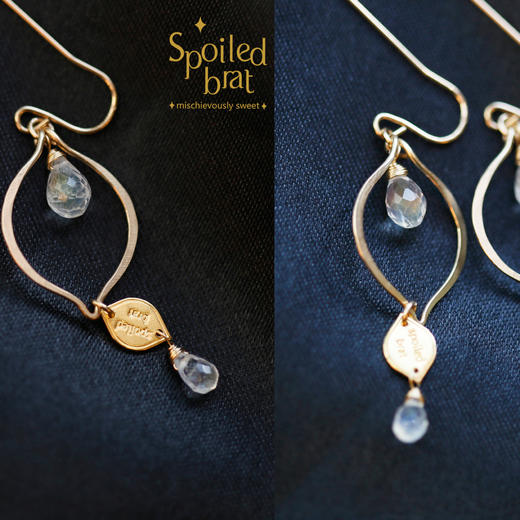 SpoiledBart Jewelry 天然月光石柠檬形耳环 商品图1