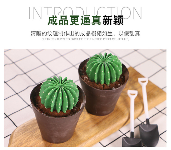 仙人球花盆仙人掌硅膠模具