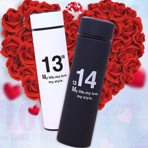 【保温杯】新款不锈钢保温杯1314情侣创意礼品水杯定制 商品图1
