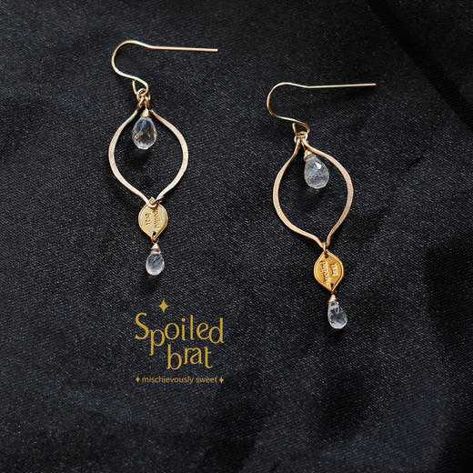 SpoiledBart Jewelry 天然月光石柠檬形耳环 商品图0