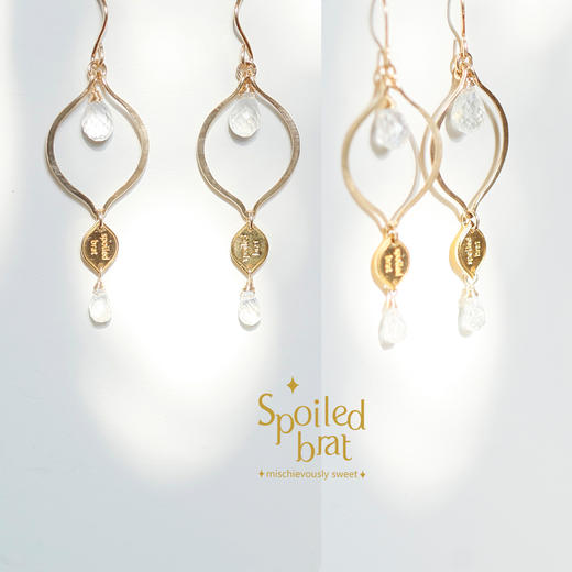SpoiledBart Jewelry 天然月光石柠檬形耳环 商品图3
