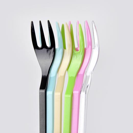 喇叭花 一次性塑料叉月饼叉水果刺两齿三齿竹节果叉透明果叉果签 商品图3