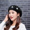 【贝雷帽】秋冬季天韩版潮流帛拉拉帽珍珠帽兔毛贝雷帽子女士时尚个性帽 商品缩略图3