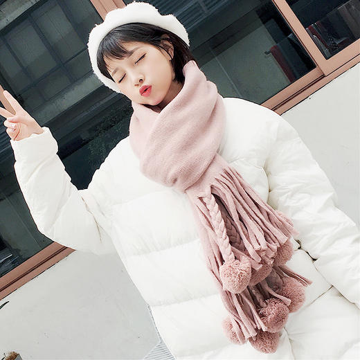 【围巾】冬季韩版百搭新款披肩两用学生长款加厚保暖围脖 商品图3